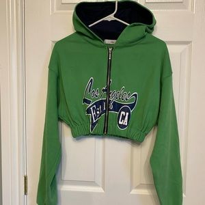 Adika zip front crop hoodie XS